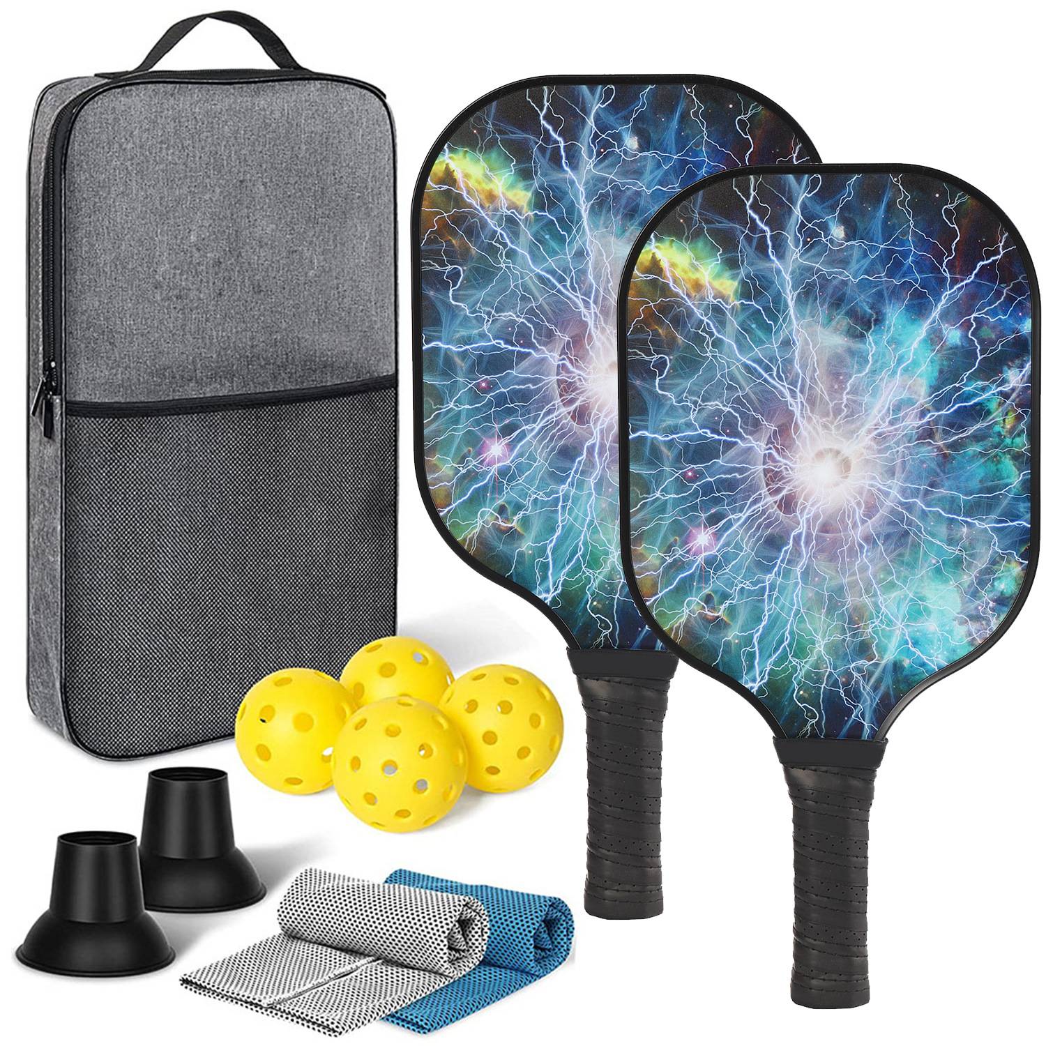 [Ultra-Light match-level carbon fiber-18] Double shot+4 ball+backpack+two sweat towels+two pickups